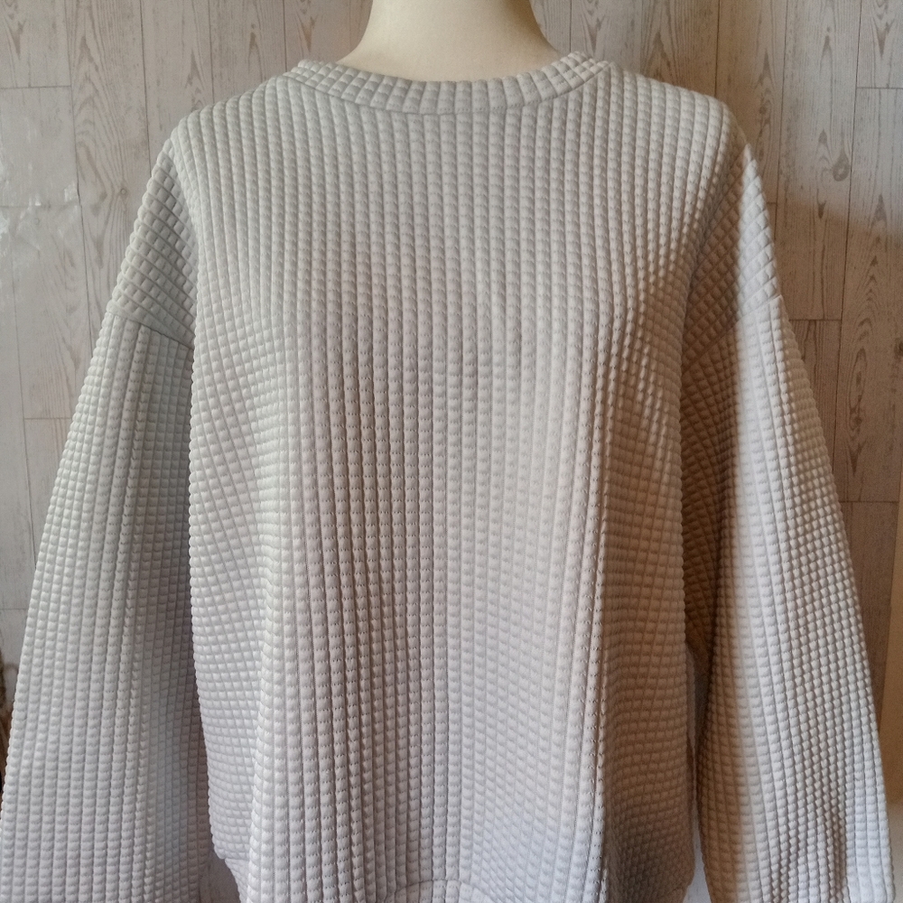 Dazy Cozy Textured Gray Sweatshirt Women's Size XL - Picture 4 of 8